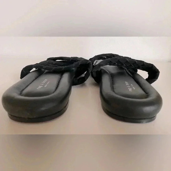 NWOB Rag & Bone Lewis Black Pointed Toe Leather Sandal 37 - Picture 6 of 8